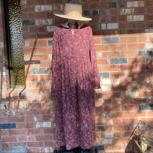 Vintage Laura Ashley Floral Boho Lace Button Up Maxi Dress ✨ Final Price ✨ - Picture 4 of 12